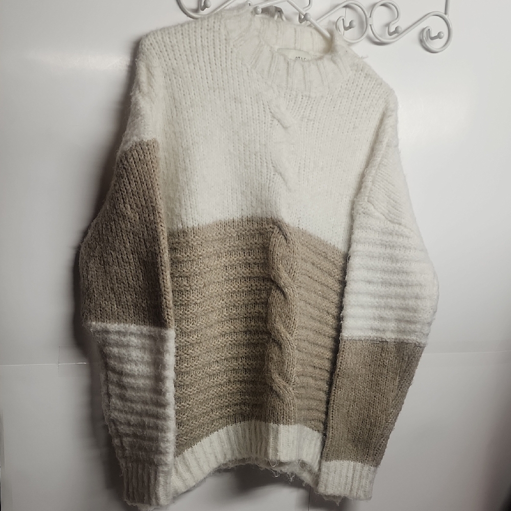 Pinch Sz L Cozy Colorblock Chunky Sweater Comfortable, Warm, Indie, Ski Lodge